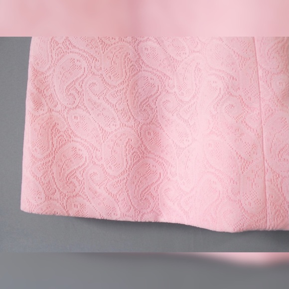 SOLD- Vintage 1960s Pink Paisley Lace Retro Dress - Picture 7 of 7